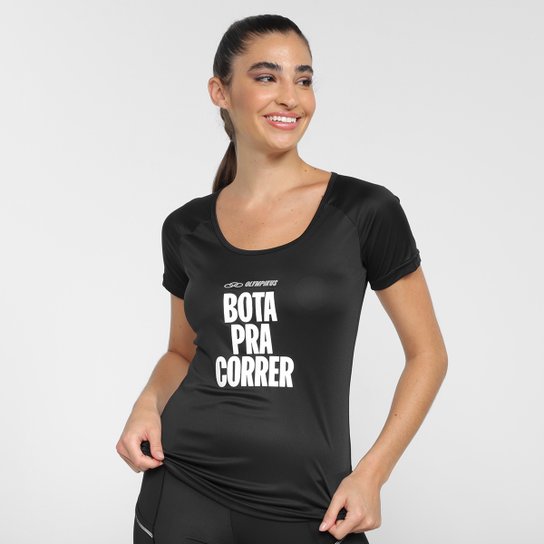 Camiseta Olympikus Runner Bt Feminina - Preto Menor preço em Camiseta Olympikus Runner Bt Feminina - Preto