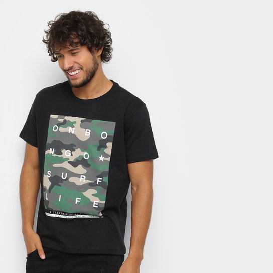 Camiseta Onbongo Camuflado Masculina - Preto