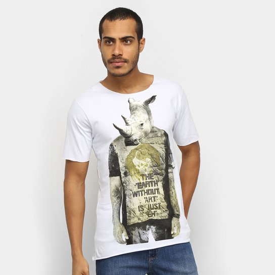 Camiseta Ont Rinoceronte Básica Masculina - Branco