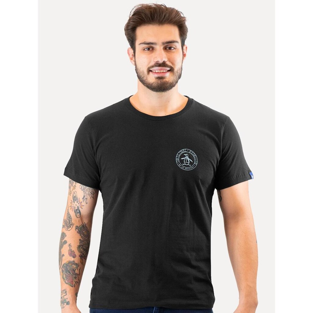 Camiseta Original Penguin Masculina Small Circle Logo Preta