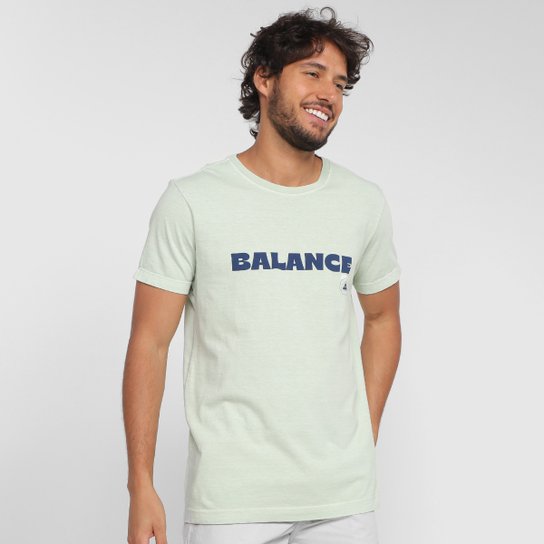Camiseta Osklen Stone Balance Masculina - Verde água Menor preço em Camiseta Osklen Stone Balance Masculina - Verde água