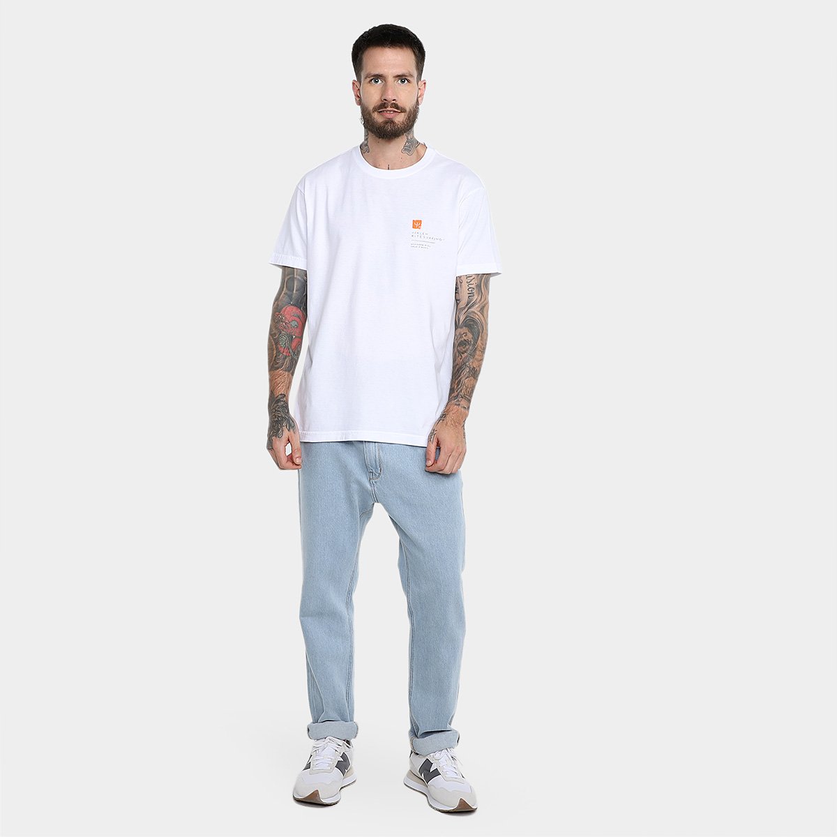 Camiseta Osklen Stone Tropical Winds Back Masculina - Branco