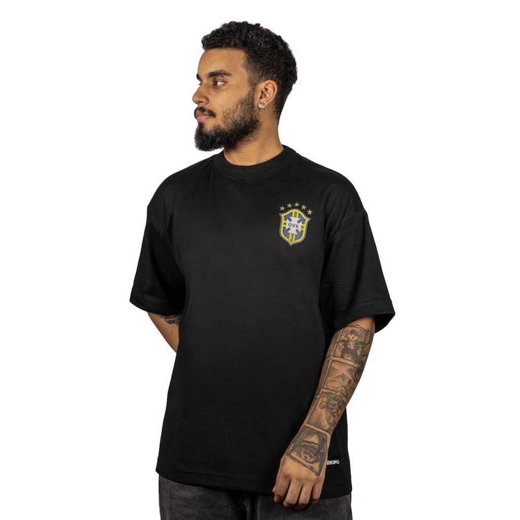 Camiseta Overking Oversized Pele Preto
