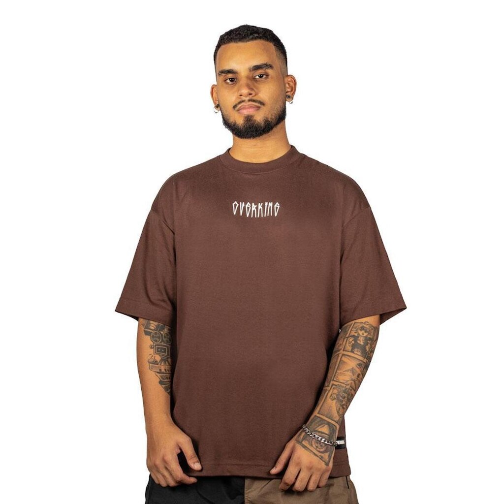 Camiseta Overking Oversized Pixo Marrom