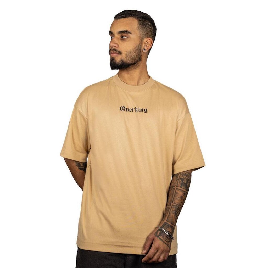 Camiseta Overking Oversized Suedine Gothic Bege