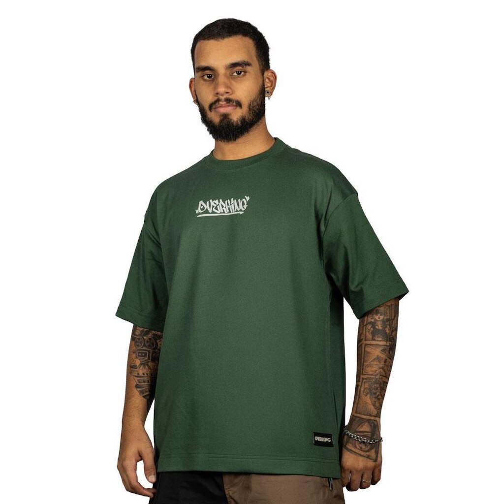 Camiseta Overking Oversized Suedine Pixo 2 Verde