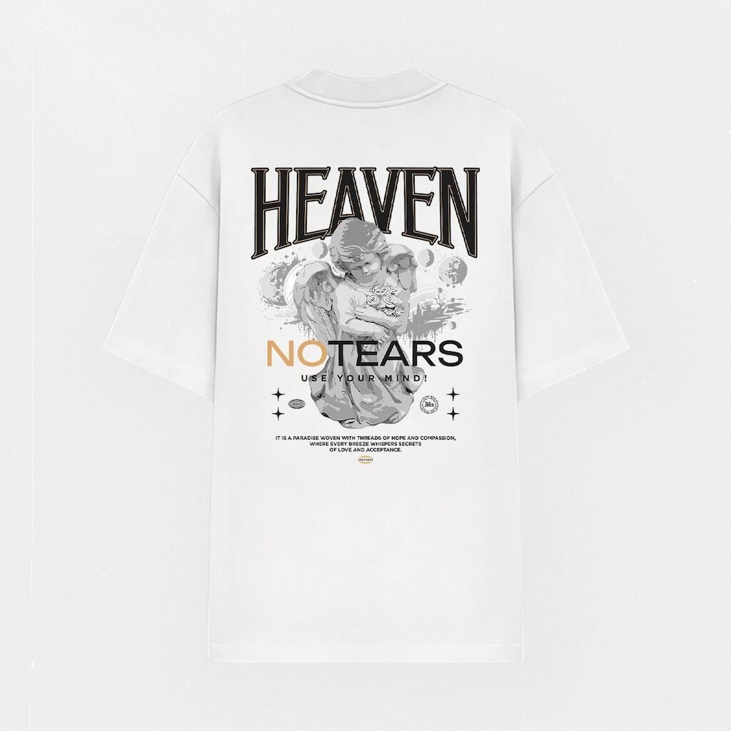 Camiseta Oversized Abstract Streetwear Algodão Heaven No Tears