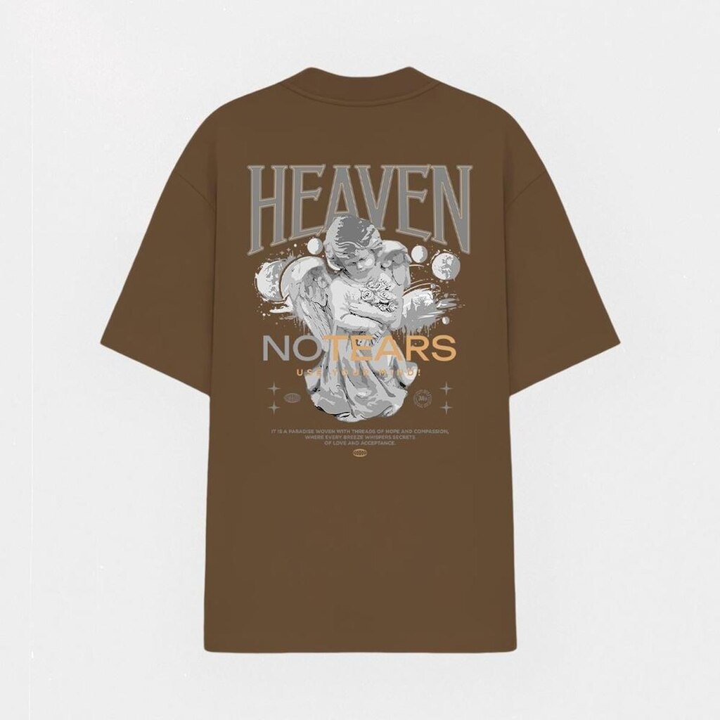 Camiseta Oversized Abstract Streetwear Algodão Heaven No Tears