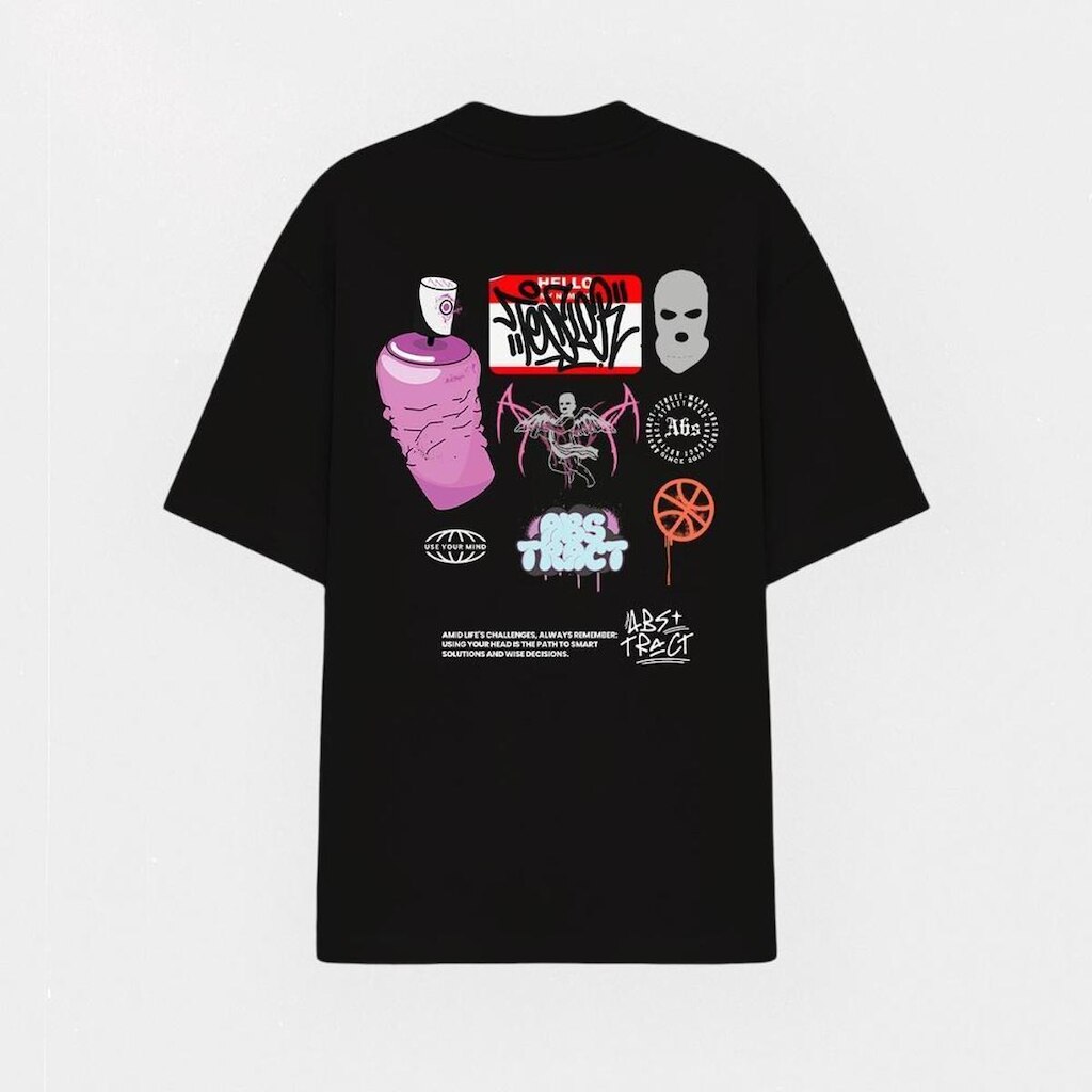 Camiseta Oversized Abstract Streetwear Estampada Amid Lifes