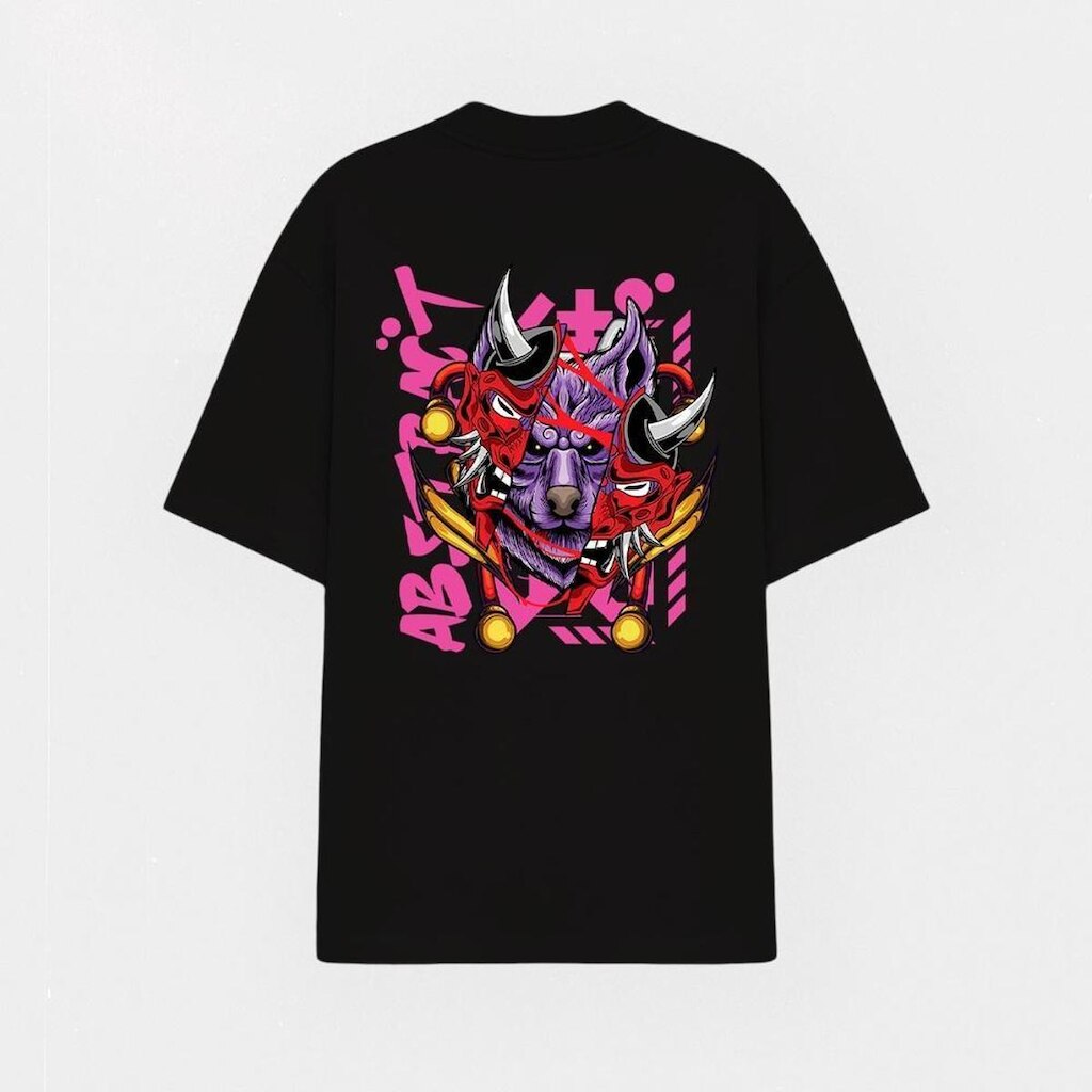 Camiseta Oversized Abstract Streetwear Estampada Lobo Toquio