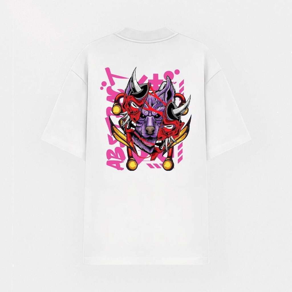 Camiseta Oversized Abstract Streetwear Estampada Lobo Toquio