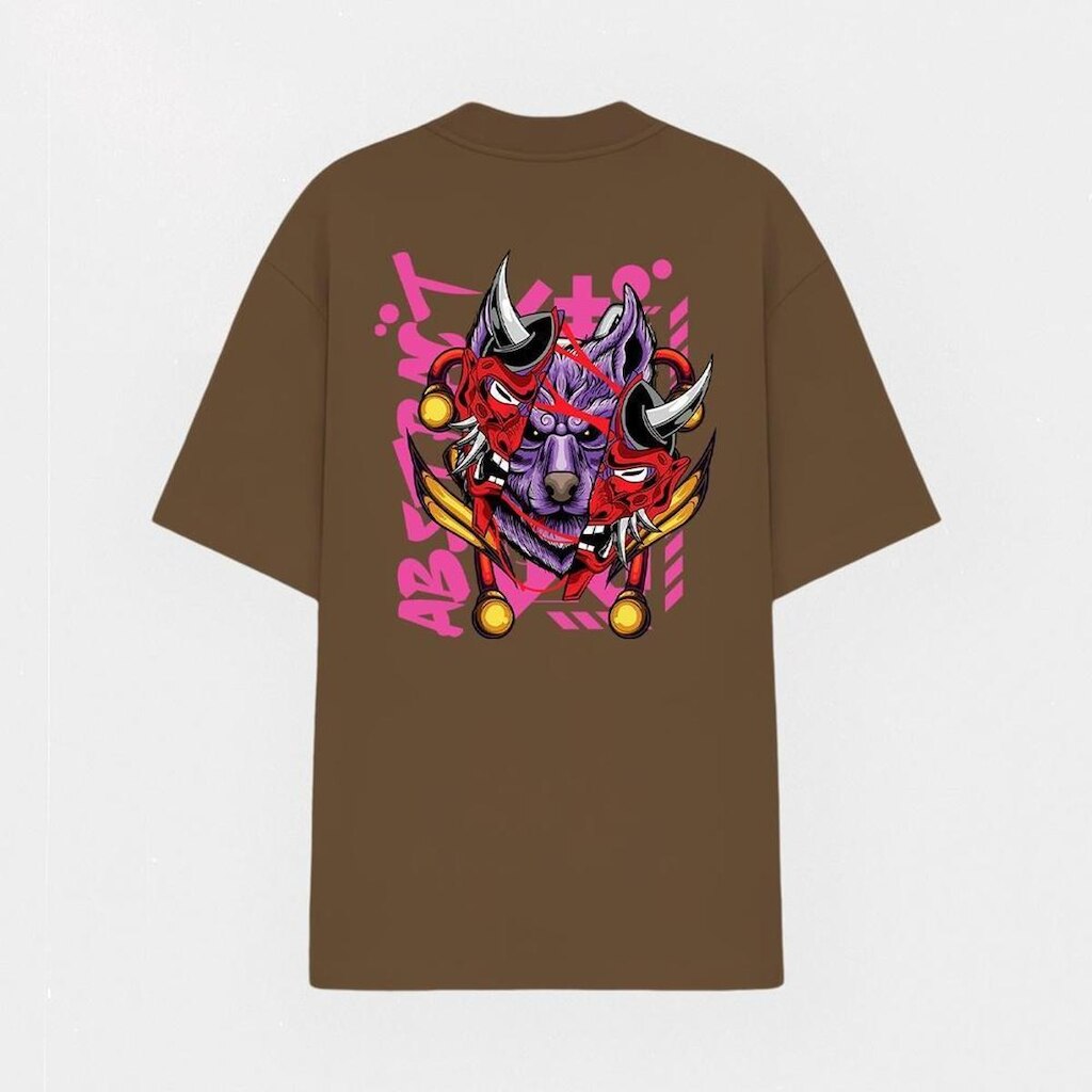 Camiseta Oversized Abstract Streetwear Estampada Lobo Toquio