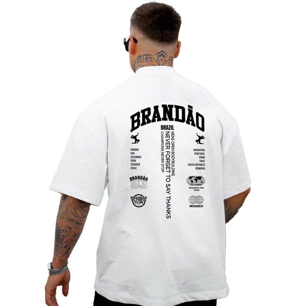 Camiseta Oversized Academia Treino Bodybuilder Lançamento
