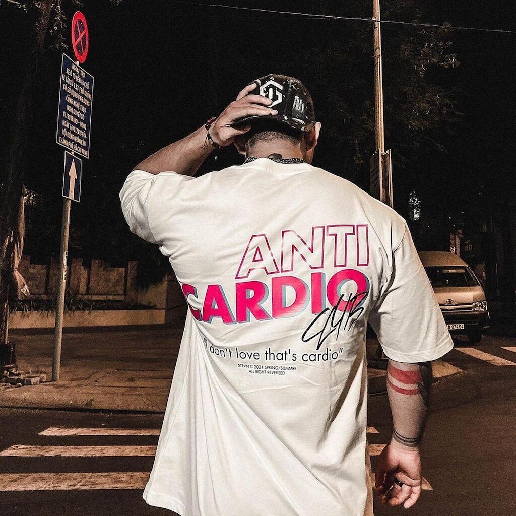 Camiseta Oversized Algodão Not Cardio Maromba Academia Treino