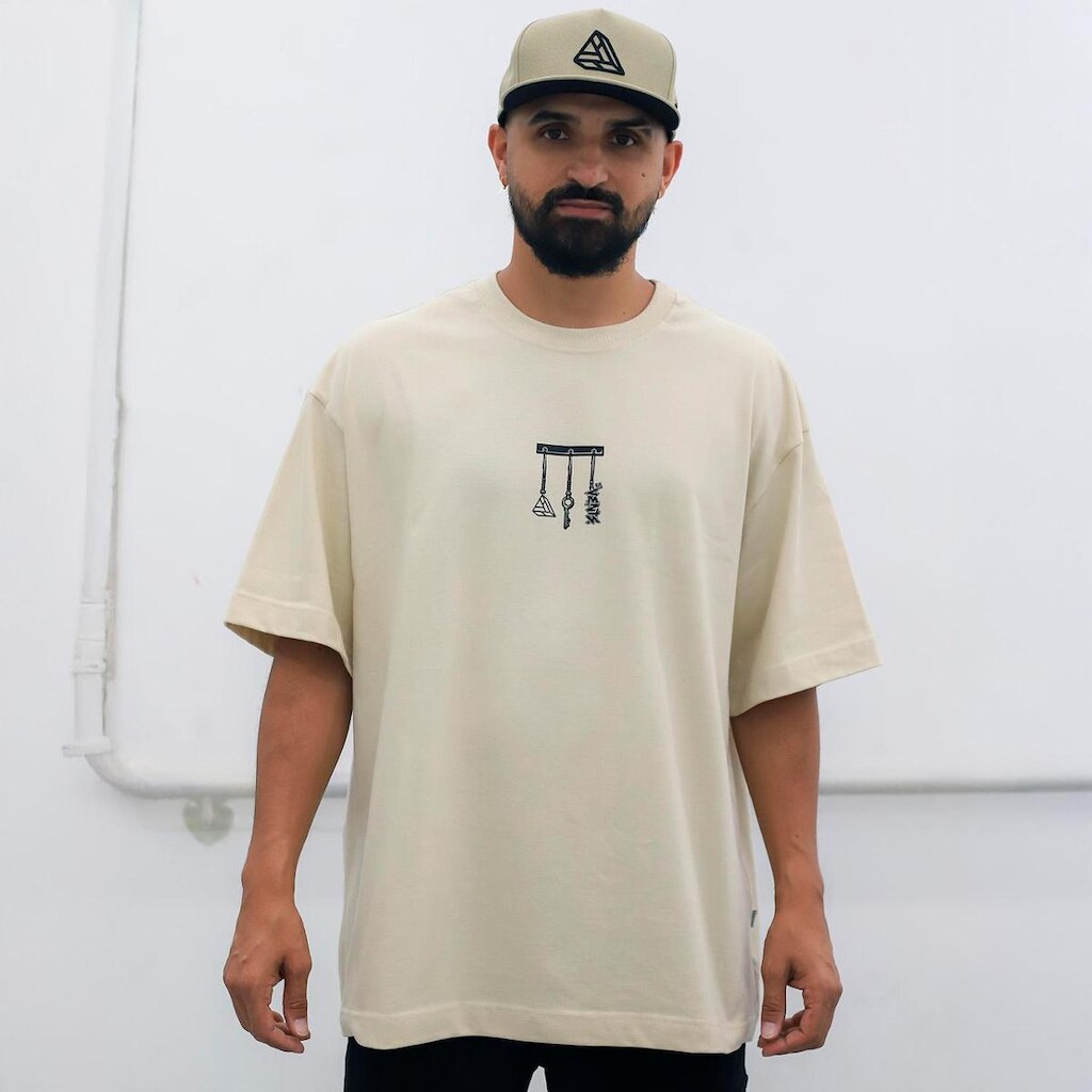 CAMISETA OVERSIZED BEGE 'CASINHA"