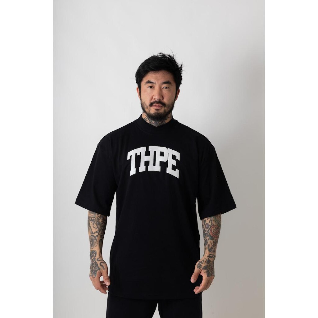 Camiseta Oversized Brigth Preta Estampa Branca