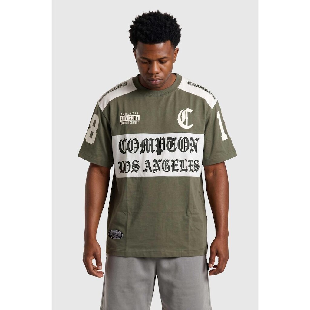 Camiseta Oversized Compton Gang Life - Verde Militar
