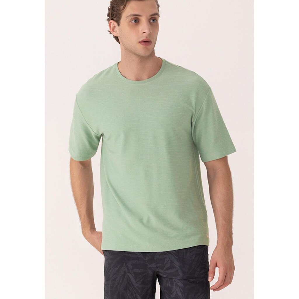 Camiseta Oversized De Mangas Curtas Em Malha Com Linho