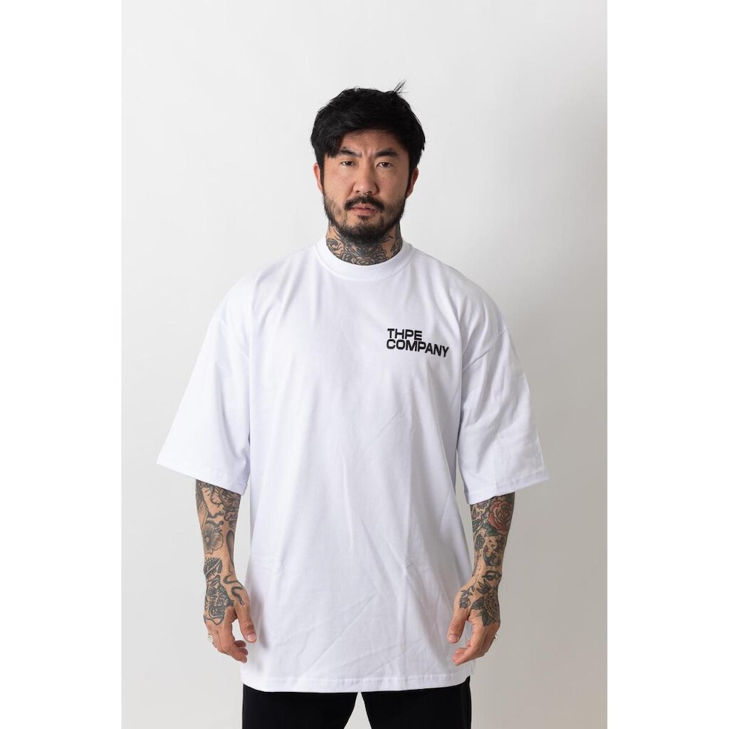 Camiseta Oversized Gola Alta Company Branco
