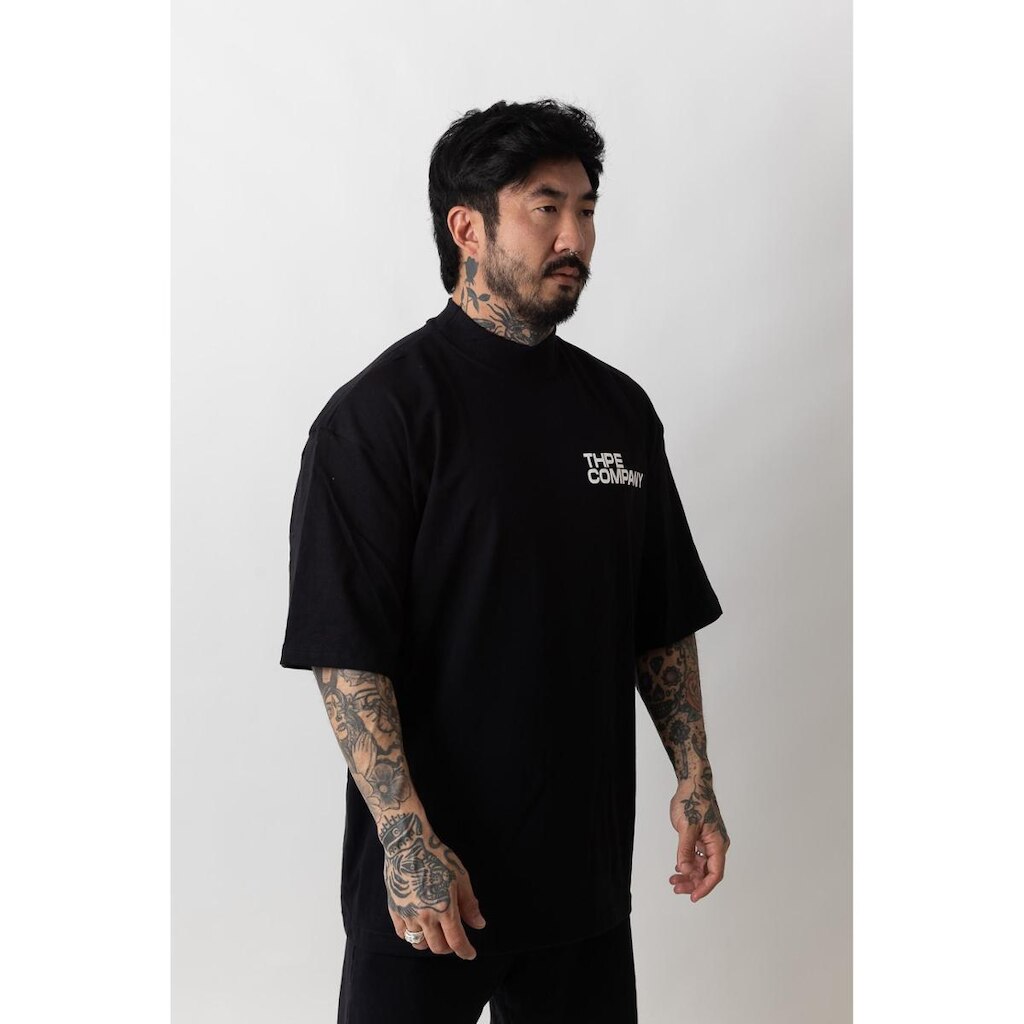 Camiseta Oversized Gola Alta Company Preto
