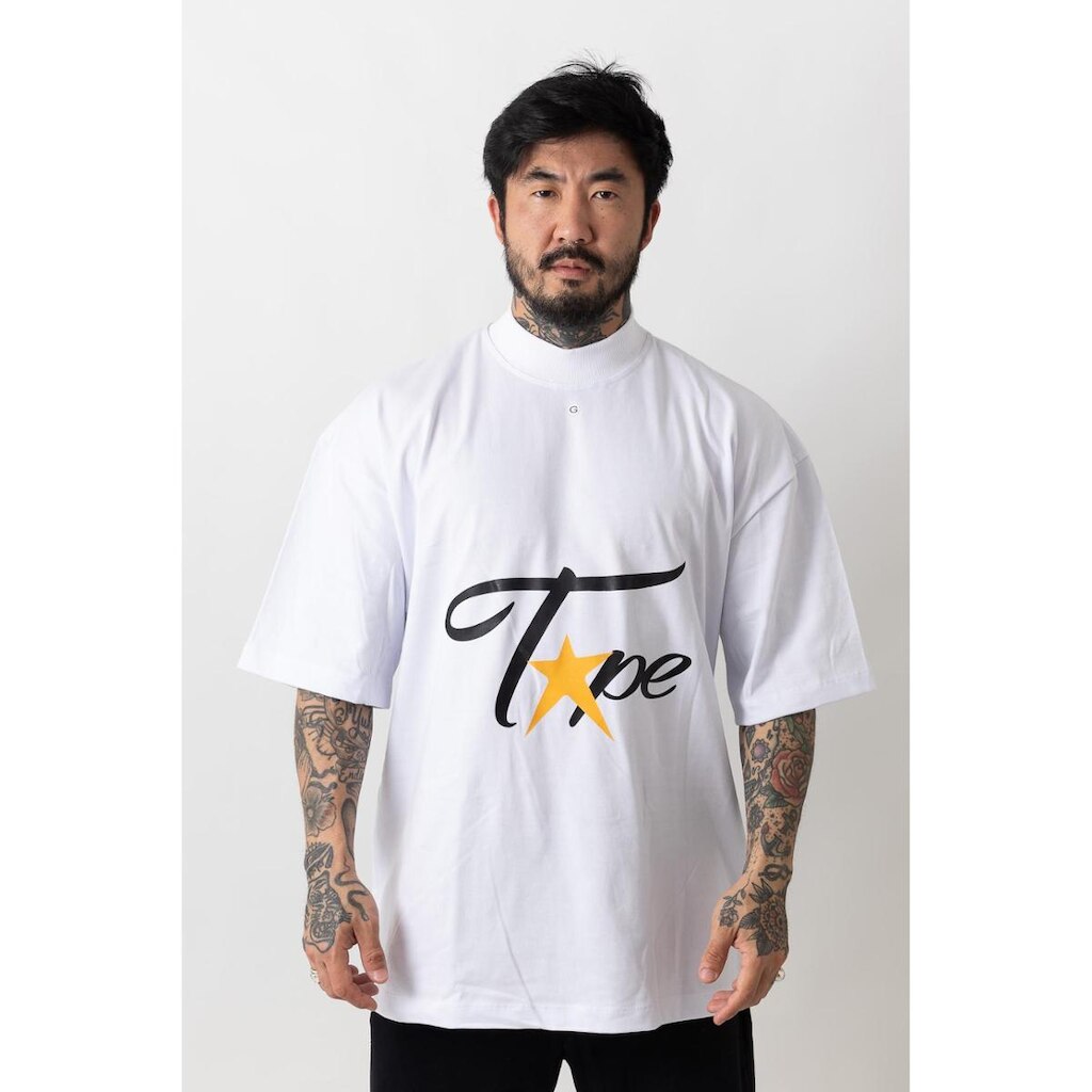 Camiseta Oversized Gola Alta Superstarr Branco