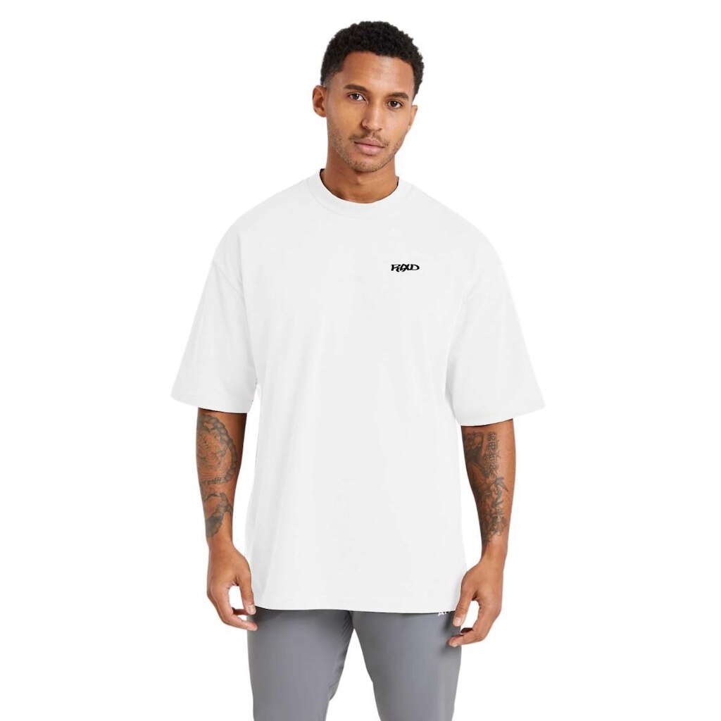 Camiseta Oversized Masculina Estampada em Algodão Respirável para Uso Diário