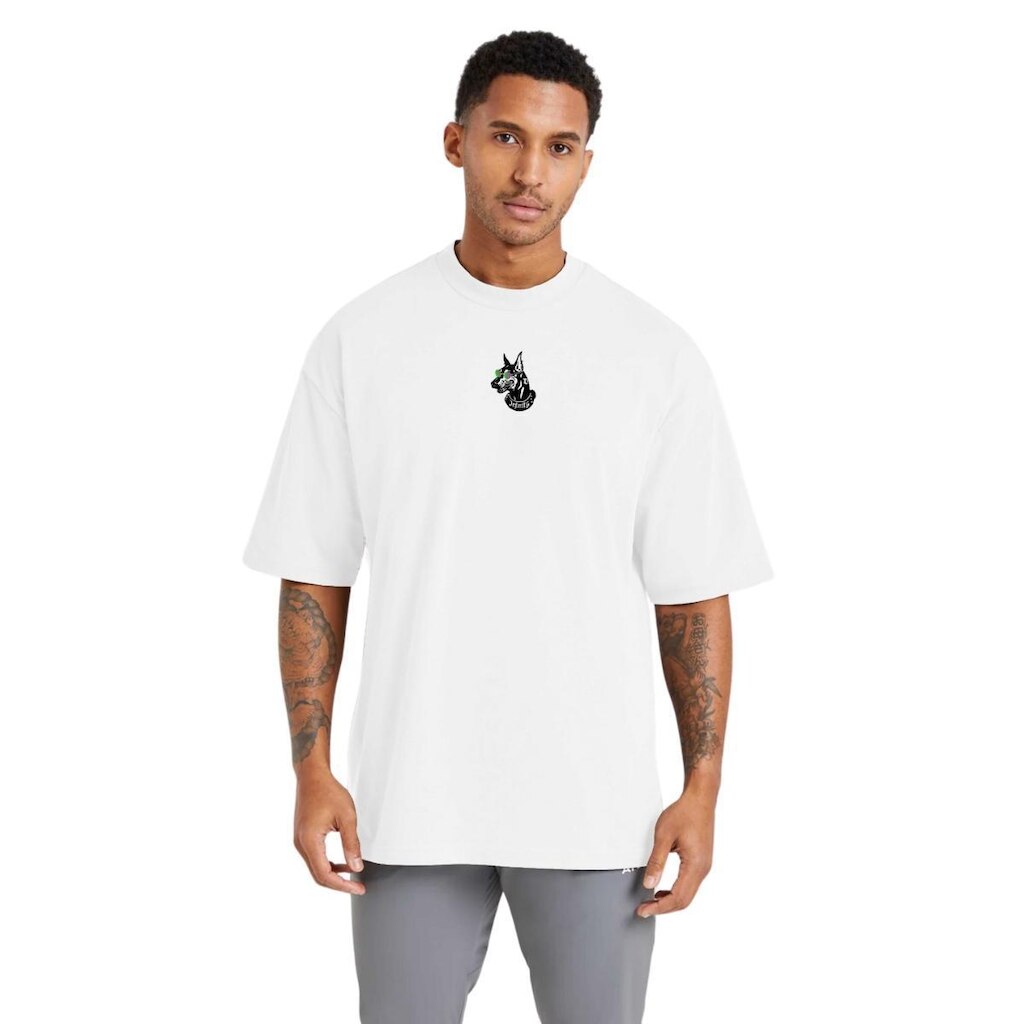 Camiseta Oversized Masculina Estampada em Algodão Respirável para Uso Diário
