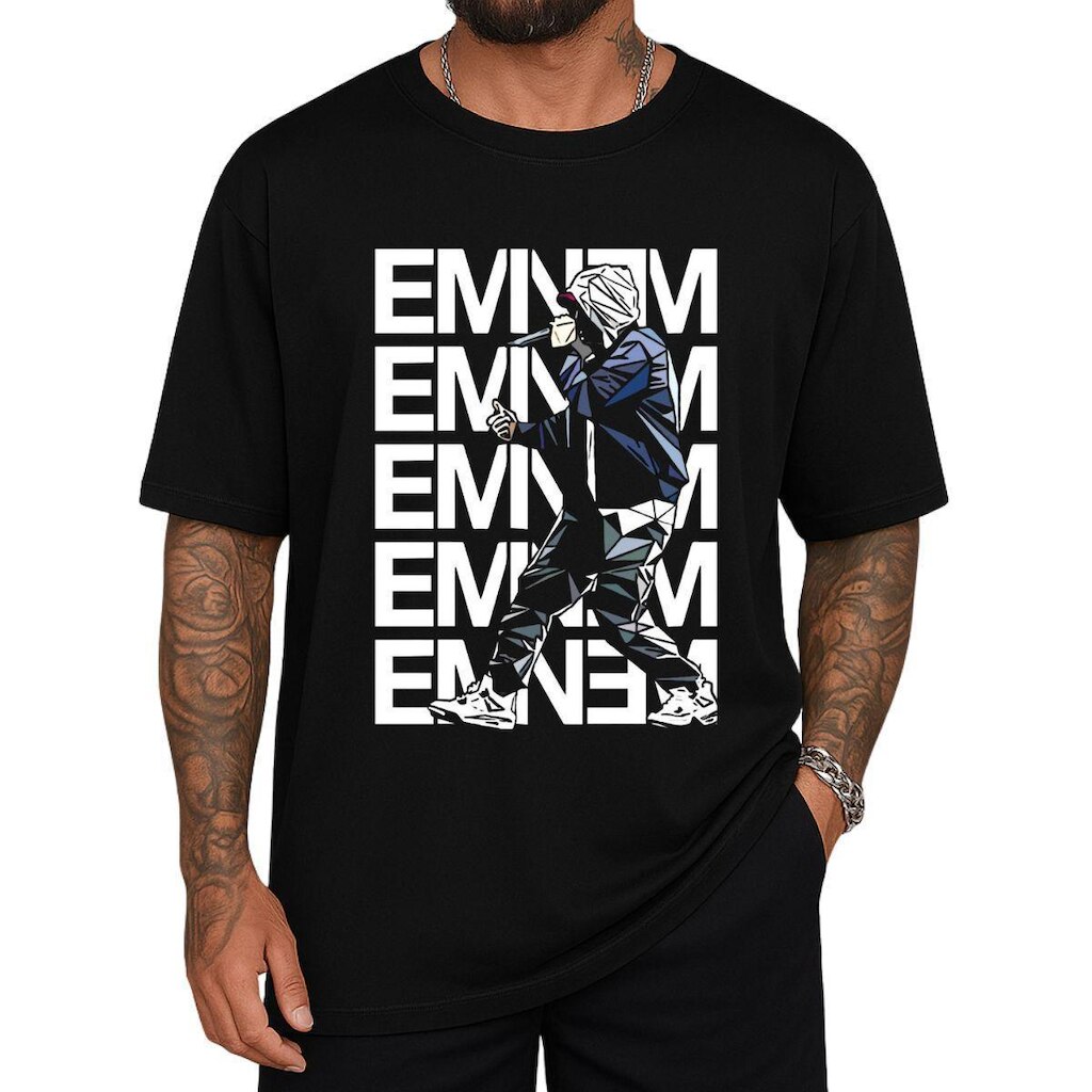 Camiseta Oversized Masculina Estampada Eminem
