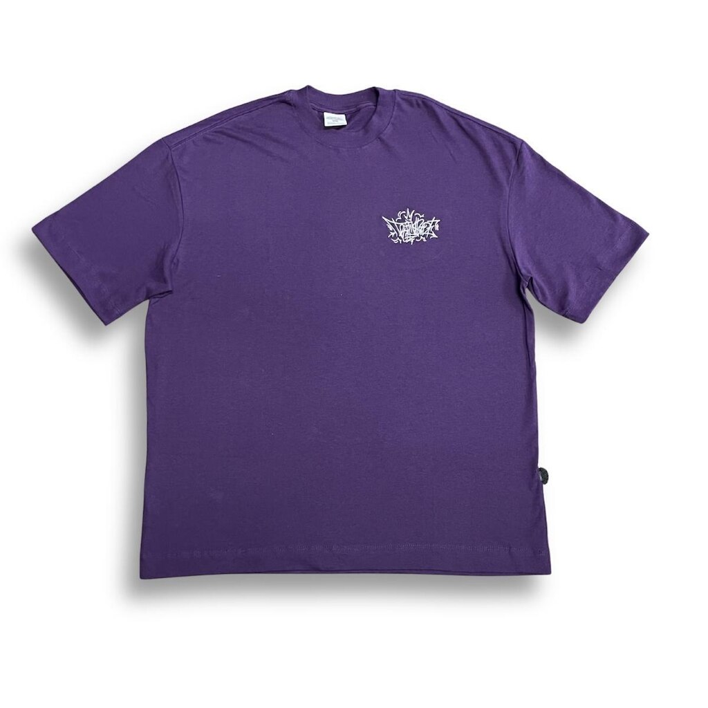 Camiseta Oversized Premium Trip Side Logo Bordado Lateral Roxa