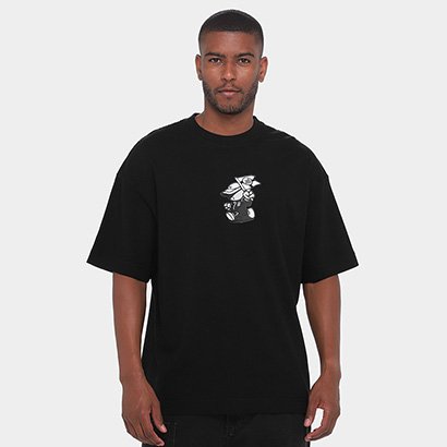 Camiseta Oversized Santos Pela Bandeira que Ensina Masculina - Masculino