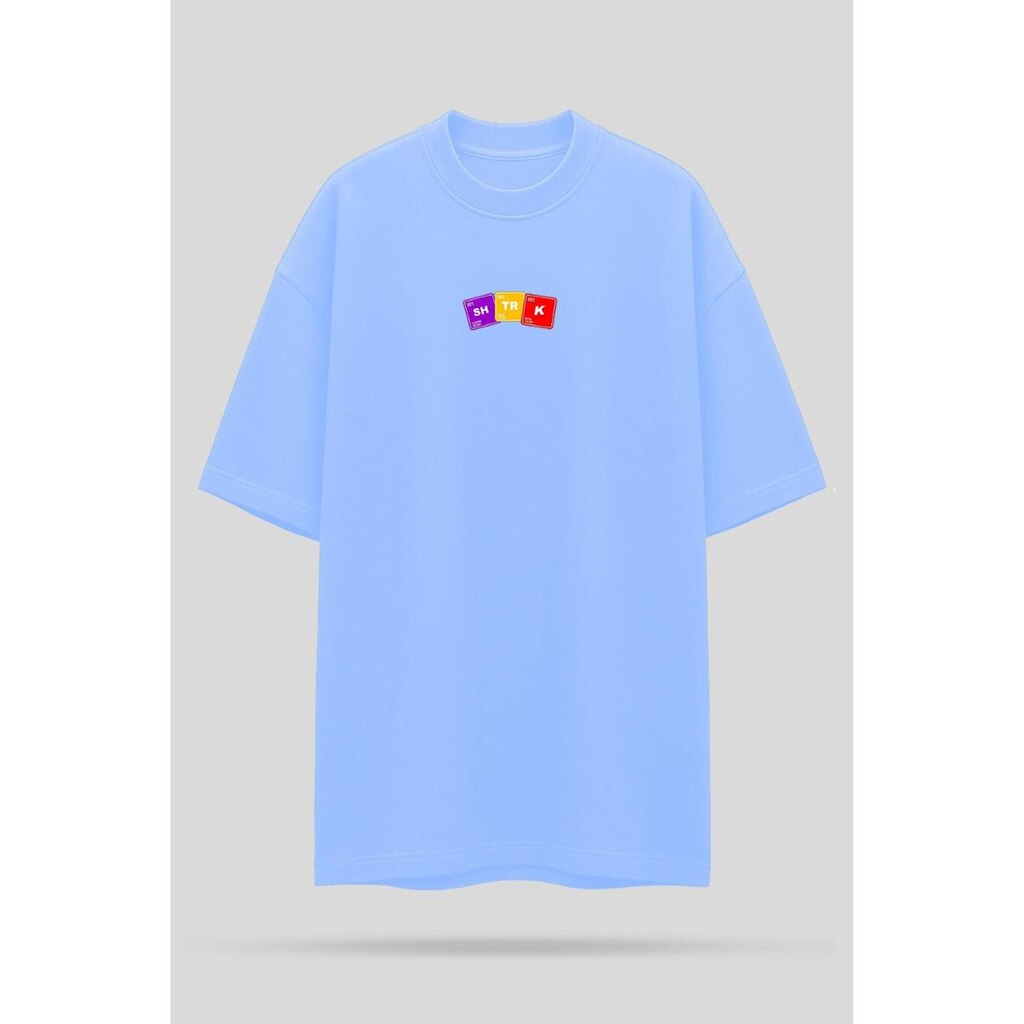 Camiseta Oversized Shatark Cientista - Azul Claro