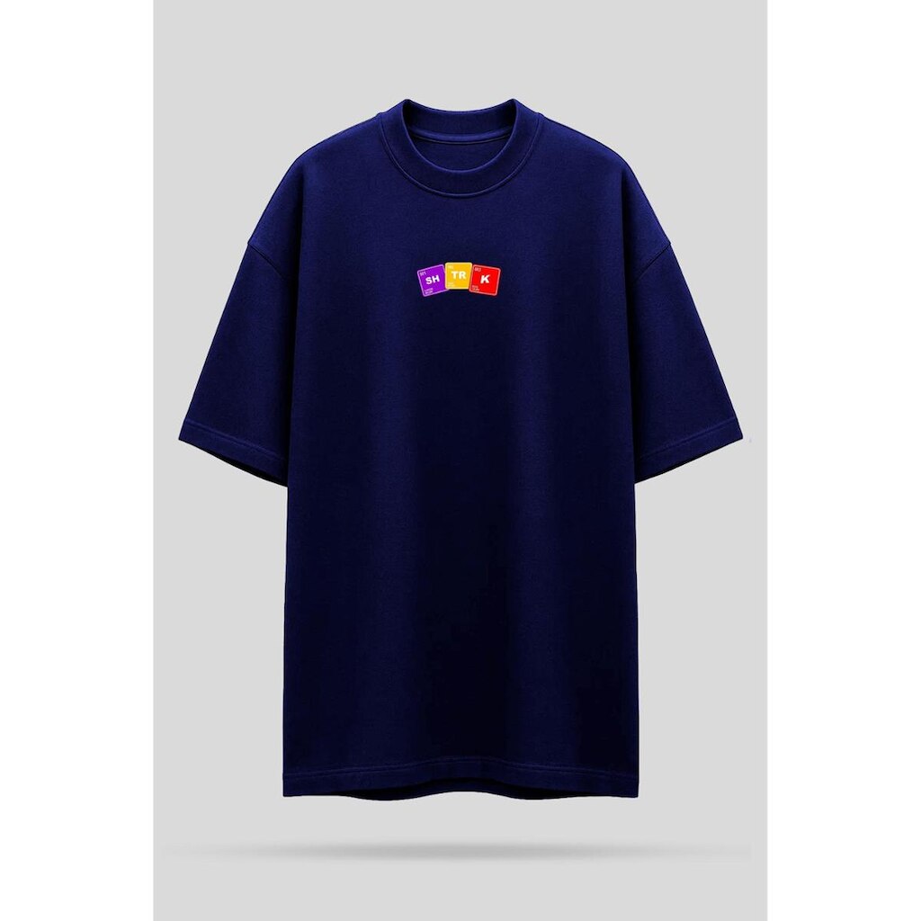 Camiseta Oversized Shatark Cientista - Azul Marinho