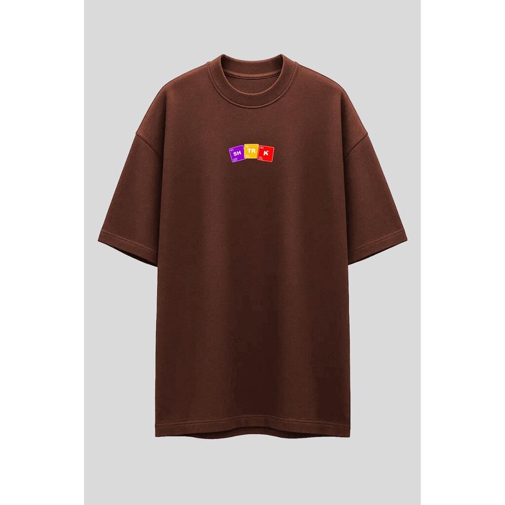 Camiseta Oversized Shatark Cientista - Marrom