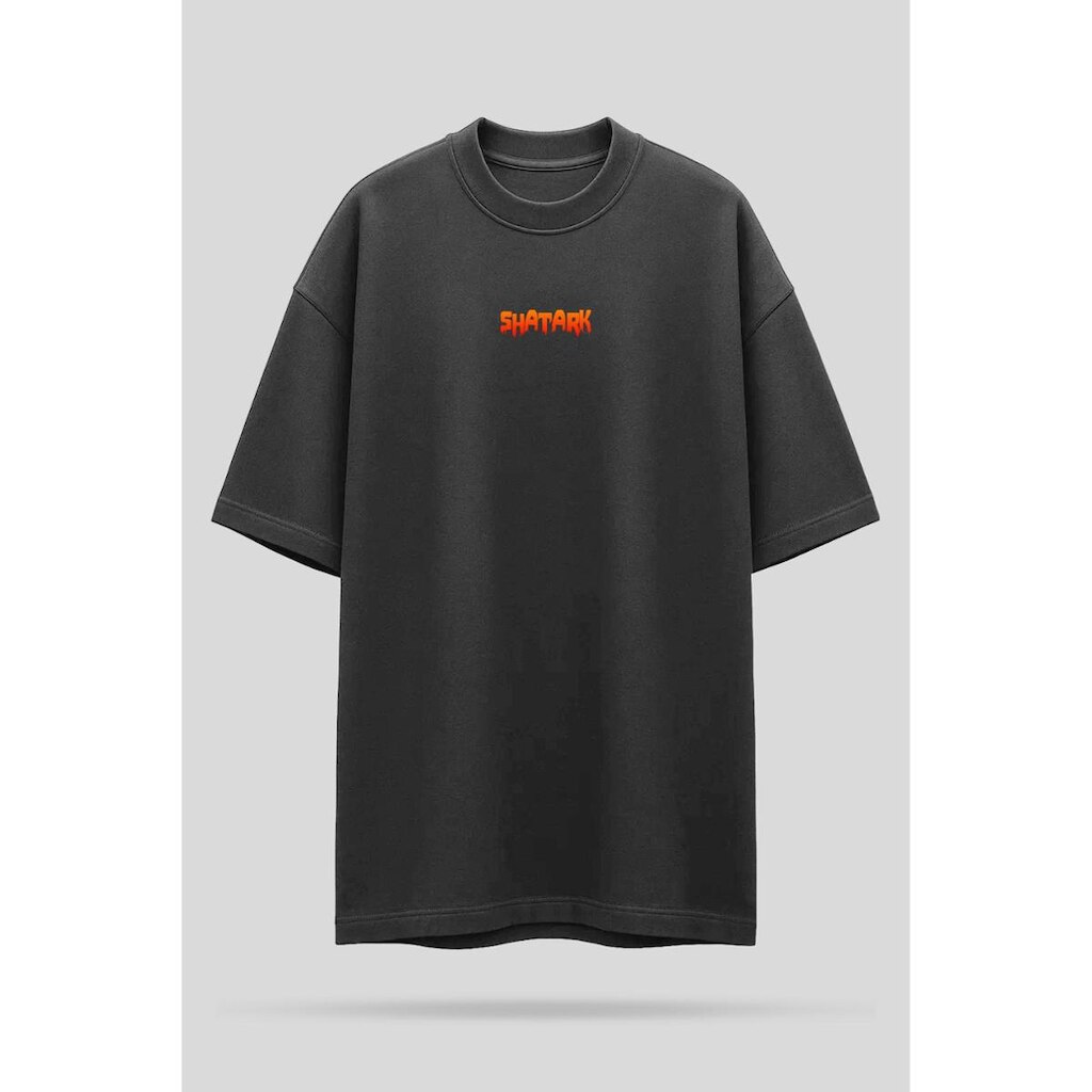 Camiseta Oversized Shatark Gato - Chumbo