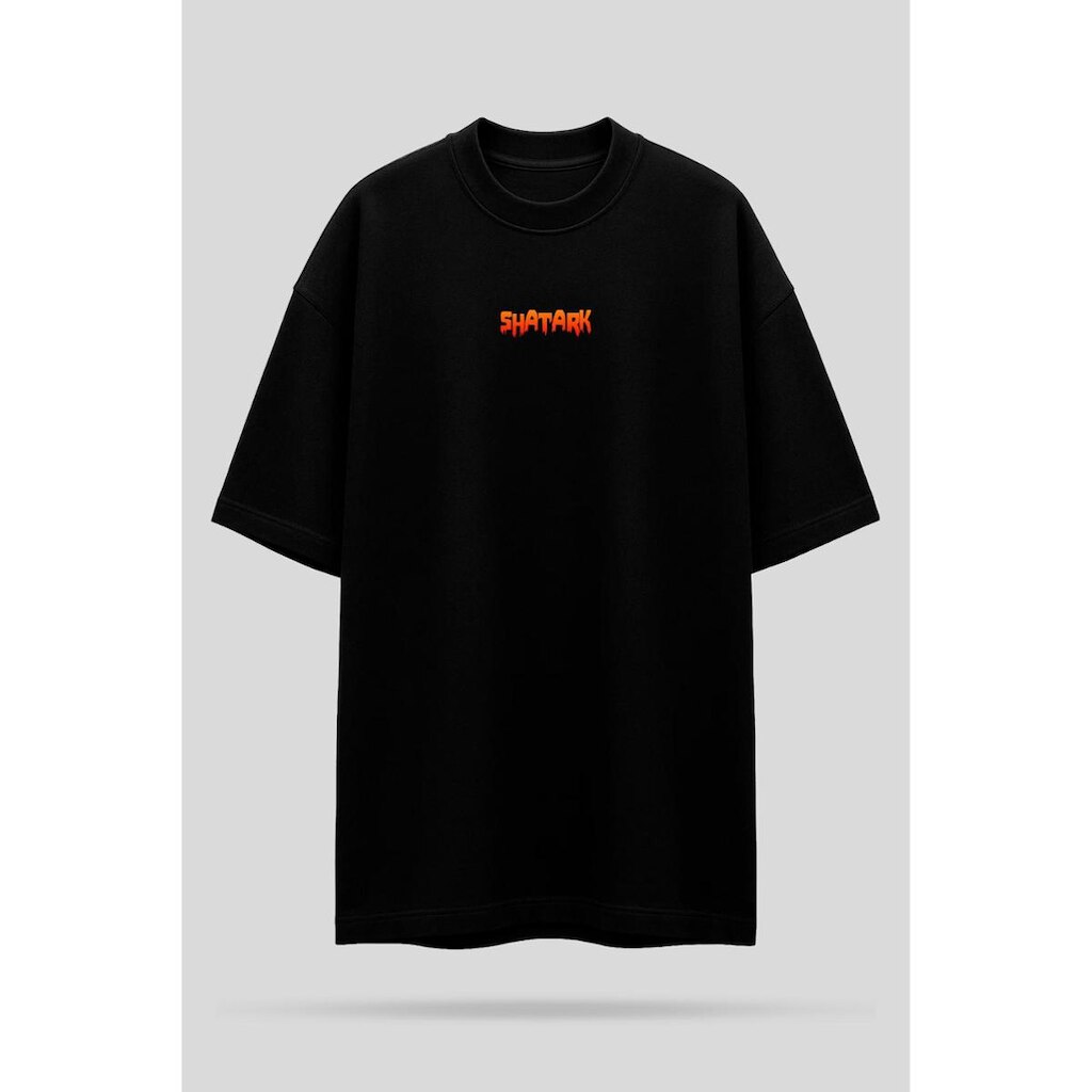 Camiseta Oversized Shatark Gato - Preto