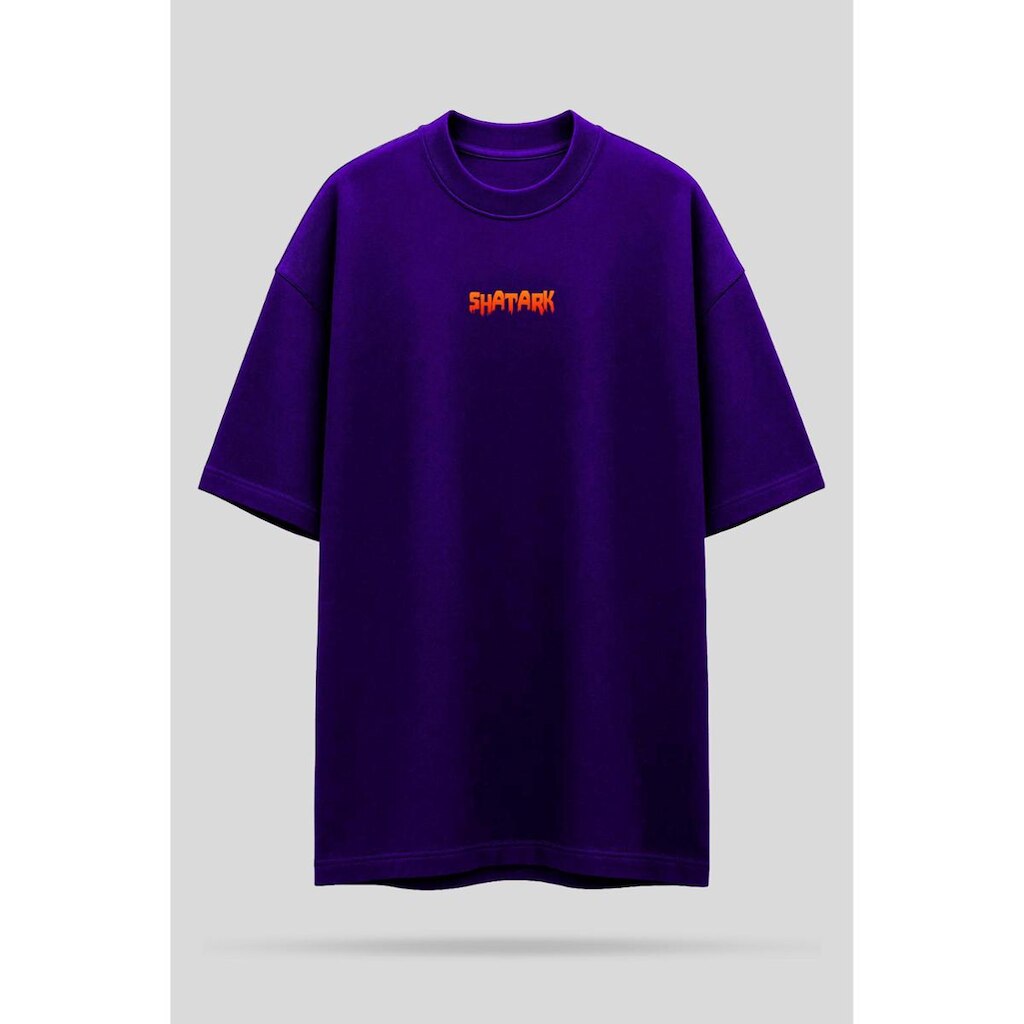 Camiseta Oversized Shatark Gato - Roxo