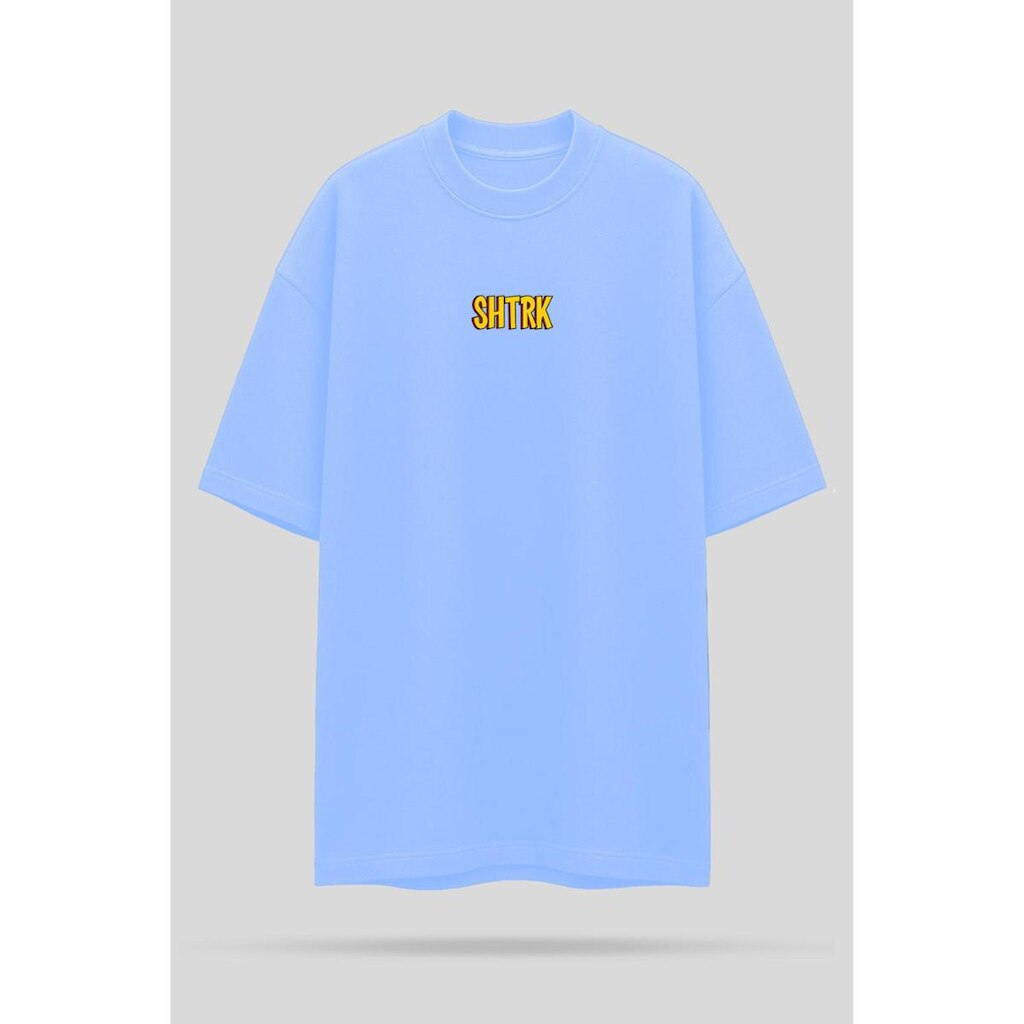 Camiseta Oversized Shatark Johnny Bravo - Azul Claro