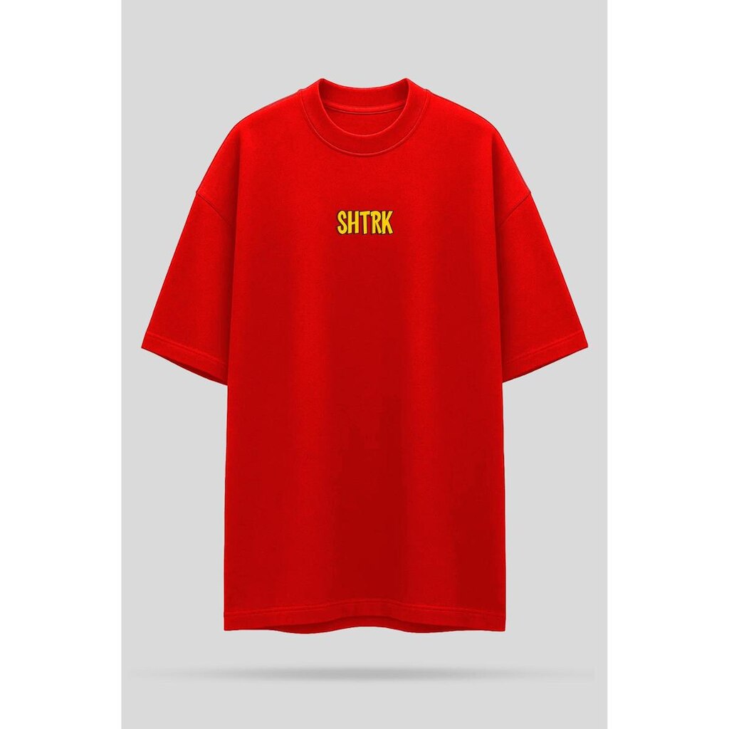 Camiseta Oversized Shatark Johnny Bravo - Vermelho