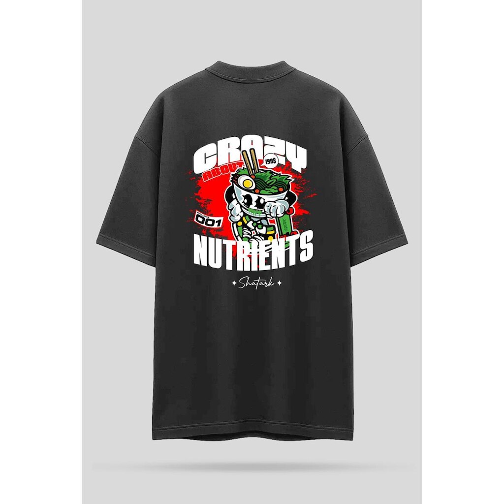 Camiseta Oversized Shatark Nutrients - Chumbo