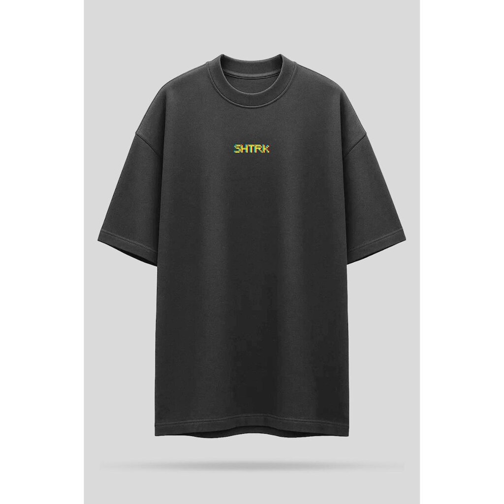Camiseta Oversized Shatark Pac Man - Chumbo