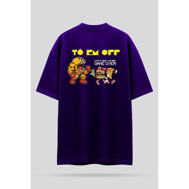 Camiseta Oversized Shatark Pac Man - Roxo - Roxo | Netshoes