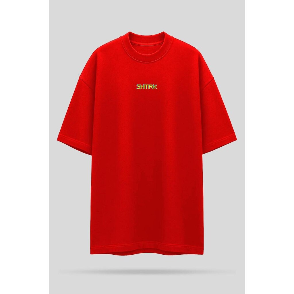 Camiseta Oversized Shatark Pac Man - Vermelho
