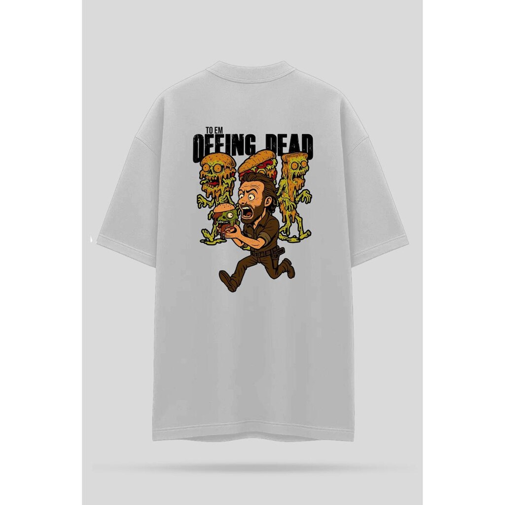 Camiseta Oversized Shatark The Walking Dead - Branco