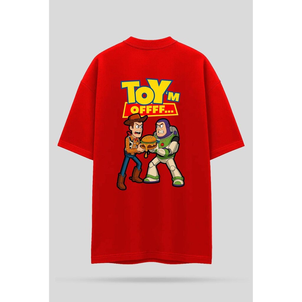 Camiseta Oversized Shatark Toy Story - Vermelho