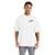 Camiseta Oversized Streetwear de Algodão Masculina Ideal para Academia e Esportes Branca - Branco+prata