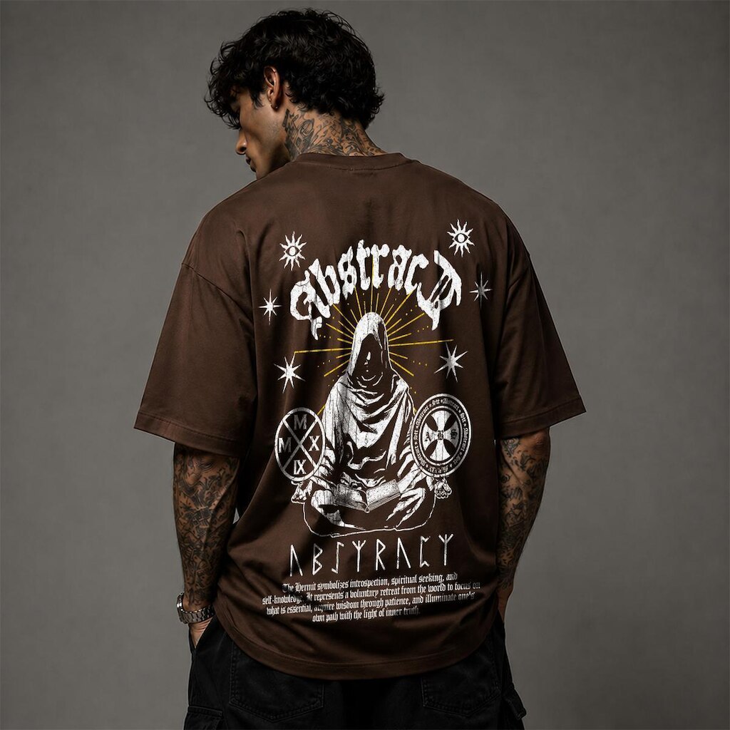 Camiseta Oversized Suedine Malhao Premium Abs Exoteric Gotico Streetwear