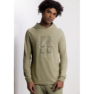 Camiseta Pacífico de Manga Longa Com Capuz Masculina