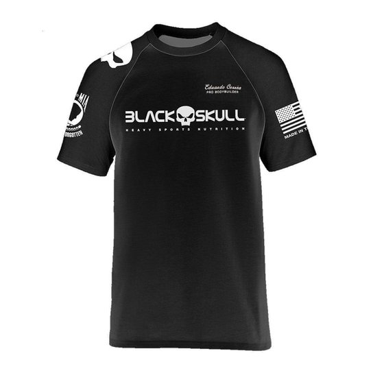 Camiseta PADRÃO Dry Fit Preta Tamanho M - Black Skull - Preto Menor preço em Camiseta PADRÃO Dry Fit Preta Tamanho M - Black Skull - Preto