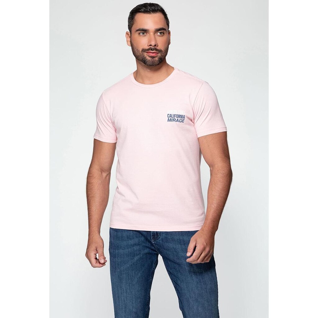Camiseta Palm Costas Guess Rosa Claro