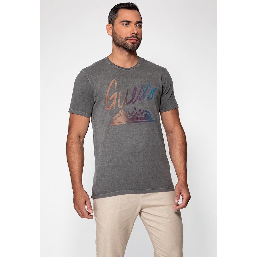 Camiseta Palm Trees Guess Preto